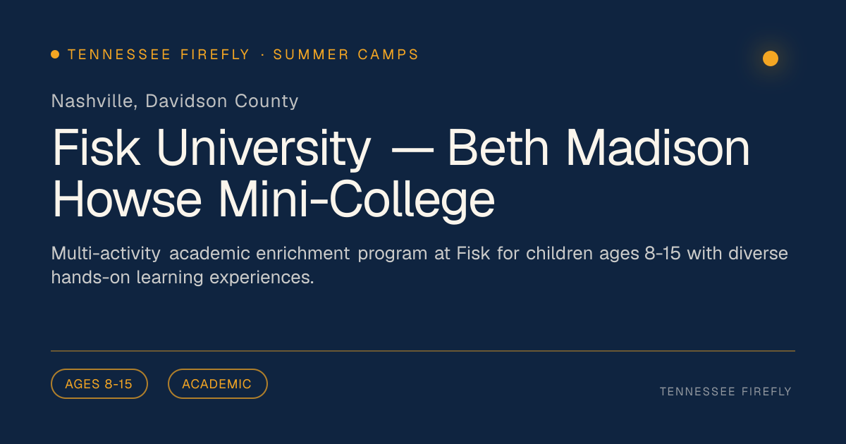 Fisk University — Beth Madison Howse Mini-College: Summer Camp in ...